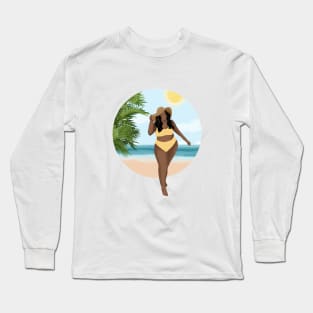 Beach Girl 12, Summertime illustration Long Sleeve T-Shirt